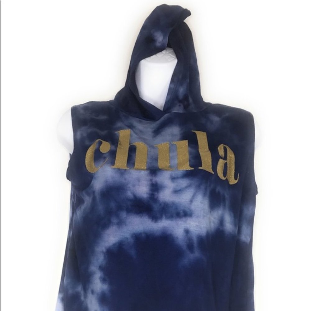 Chula Tye Dyed Crop Hoodie Blue Size Lar…